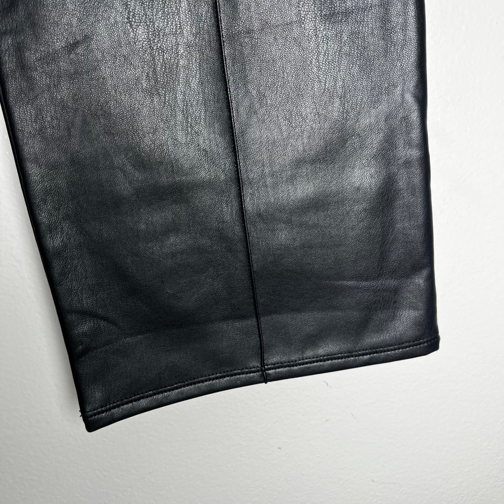 Joie Faux Leather High Waist Cropped Pants Black size large - Picture 4 of 9